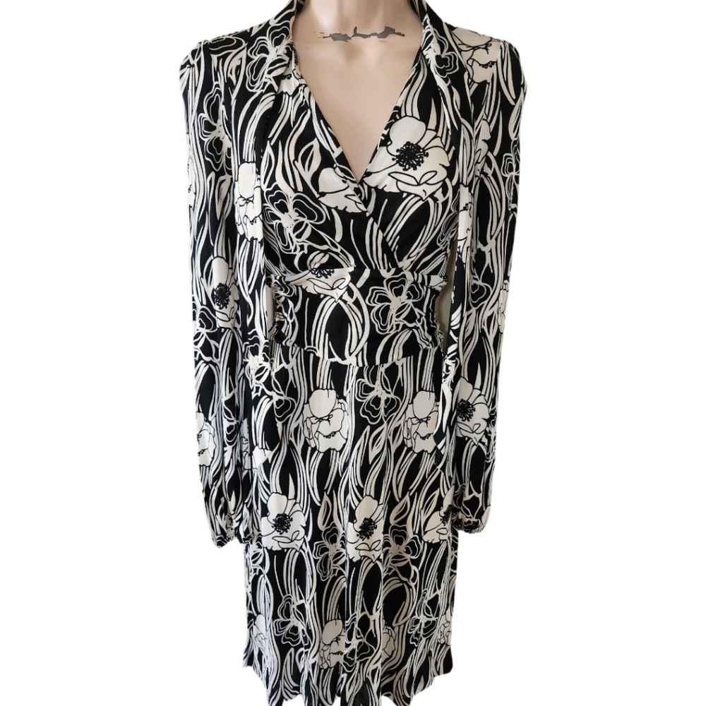 BANANA REPUBLIC Silk Poppy Print A-line Dress - Size XS - Picture 7 of 14